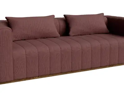 Red Stripe Sofa 3D model