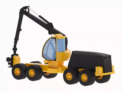 Harvester Forestry 1165 Simplified Low-poly 3D model