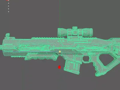 Futuristic Yellow Gun 3D model buy