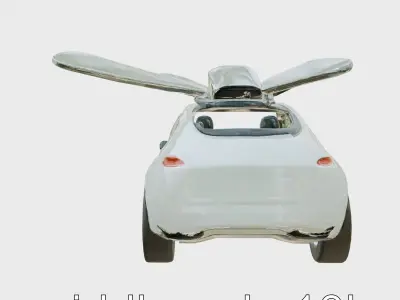 Futuristic Flying Taxi Concept Car Low-poly 3D model
