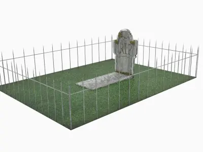 cemetery - grave Low-poly 3D model
