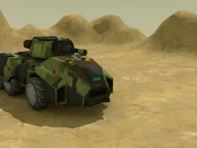 Low Poly Sci Fi Light Tank Low-poly 3D model