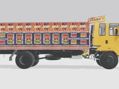 Ashok Leyland 1214 IL Truck with body 3D model