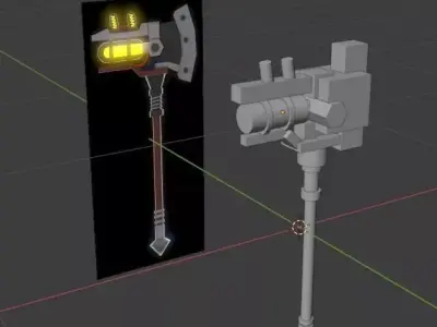 V-Axe Sci-Fi weapon ver alpha Free 3D model