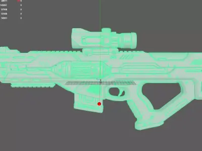 Futuristic Yellow Gun 3D model shop