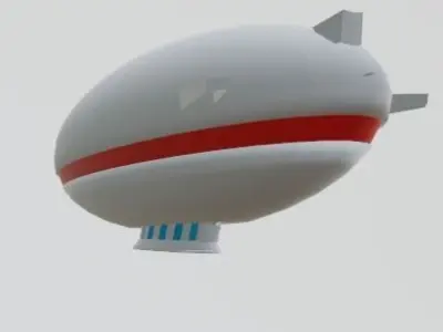 Low poly air ship Low-poly 3D model