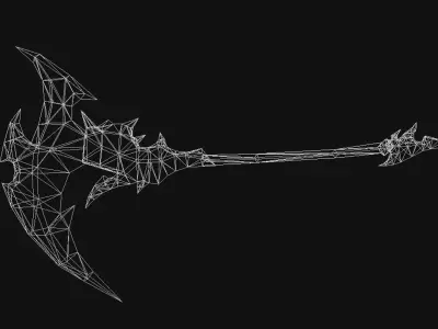Futuristic Scythe Low-poly 3D model 5