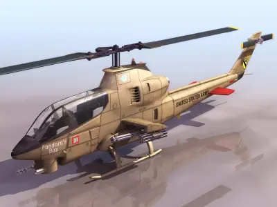 AH12 HELICOPTER Low-poly 3D model