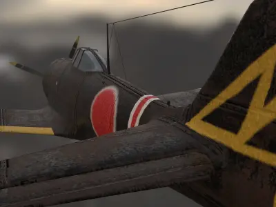 Nakajima ki 84 Aircraft Low-poly 3D model