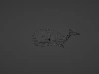 Stylized Whale Free low-poly 3D model