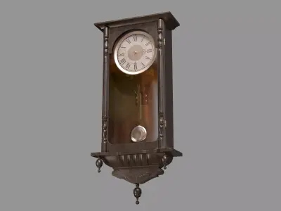 Vintage Pendulum Clock Low-poly 3D model