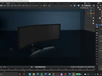 low poly Curved monitor Free 3D model