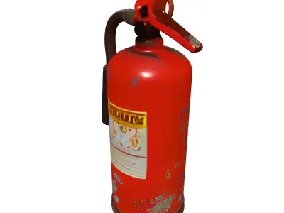 Weathered Fire Extinguisher PBR Game Asset Low-poly 3D model