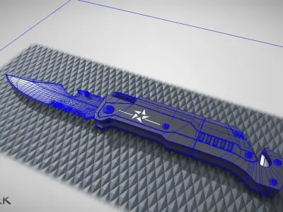 Combat Knife Low-poly 3D model 4