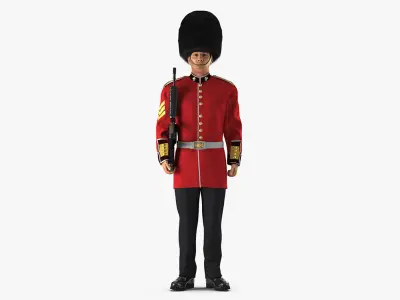 British Royal Guard Holding Gun 3D model
