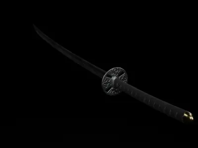 Katana  PBR low-poly Low-poly 3D model