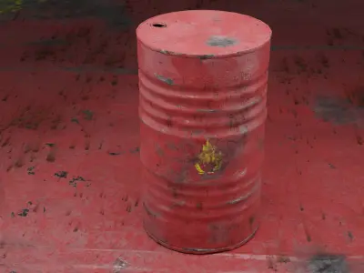 Oil tank rusty damaged 3D model
