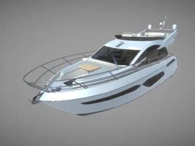 Yacht motor boat Low-poly 3D model purchase
