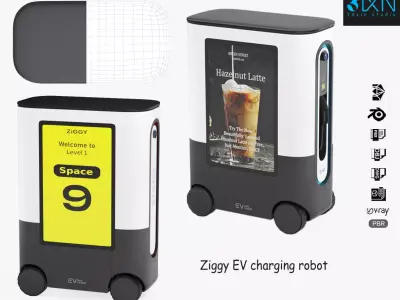 Ziggy EV Charging Robot 3D model