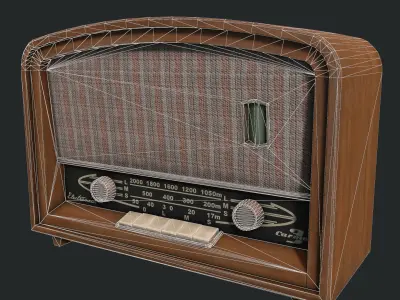 Vintage Radio  Low-poly 3D model