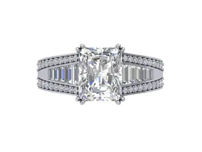 Radiant Art Deco Ring 3D print model 6