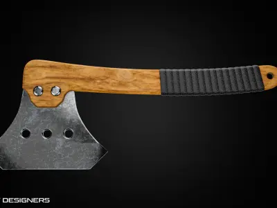 Wooden Axe Low Poly PBR 3D Model Low-poly 3D model