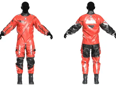 R7 WATERPROOF RESCUE DRYSUIT Low-poly 3D model