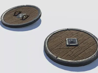 Handpainted Fantasy Shield Low-poly 3D model