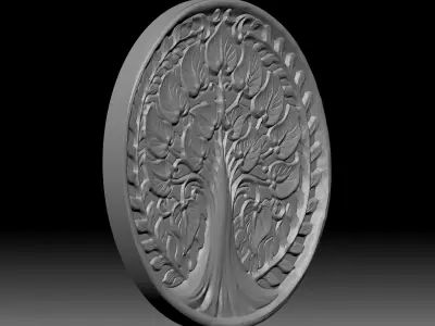 Tree of Life bas-relief design 3D print model
