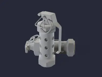 Flash-bang grenade Low-poly 3D model