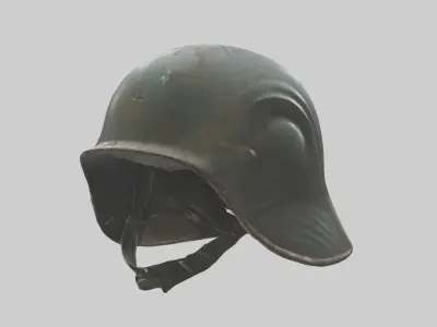 Dented Old Helmet Model Low-poly 3D model