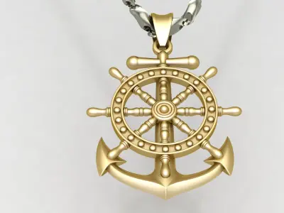 Anchor Pendant D36 3D print model