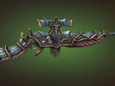 Knight sniper rifle Low-poly 3D model