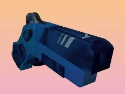 Blue Grapple Gun Low-poly 3D model