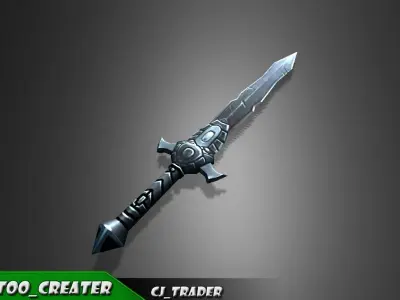 Low-Poly Fantasy Sword 3D Model Low-poly 3D model