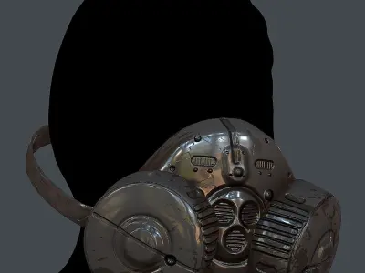 Gas mask helmet 3d model scifi Low-poly 3D model Low-poly 3D model buy