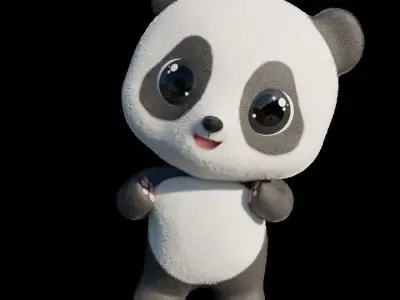 Cute Little Panda 3D model