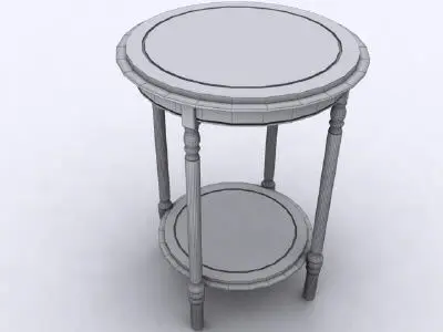 Antique Round Yew Table 3D model