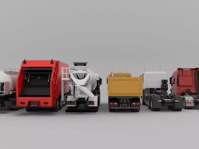 MercedesBenz-Actros All series Set 01 Low-poly 3D model
