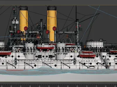Battleship Petropavlovsk 1899 3D model