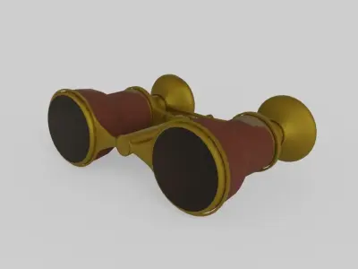 Binoculars vintage Low-poly 3D model