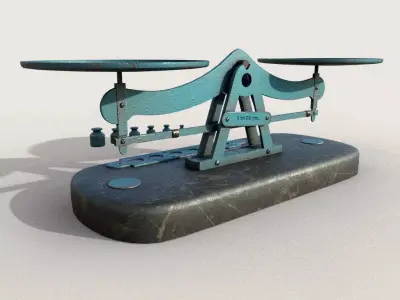 Old Balance Scale Low-poly 3D model