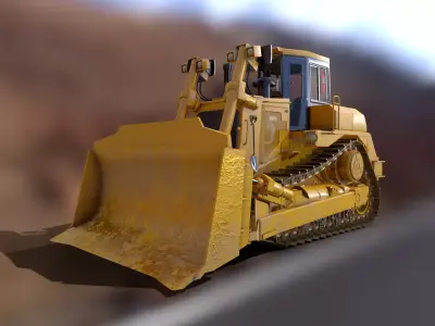 Bulldozer Low-poly 3D model by PhilRivera from CGTrader (Low-poly)