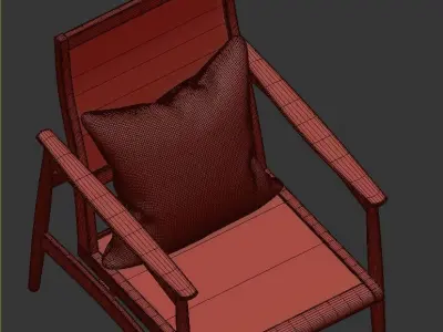 wooden arm chair 3D model