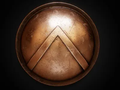 Spartan Shield Low-poly 3D model get