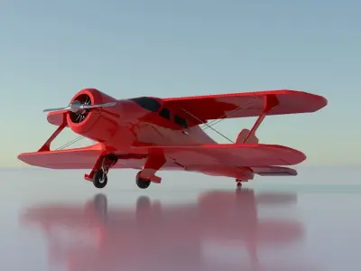 Airplane Beechcraft Model 17 Staggerwing Free low-poly 3D model