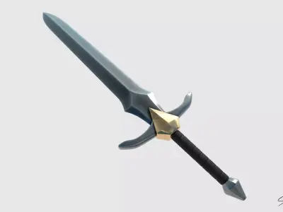 Lowpoly Sword 3D Model No Reference Unique Low-poly 3D model