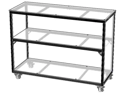 Aluminum Display Shelf with Wheels - 3-Layer Free 3D model