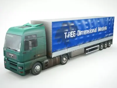 semi - truck 04 534 Low-poly 3D model