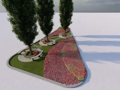 park-public park-Private Park Landscape 3D model